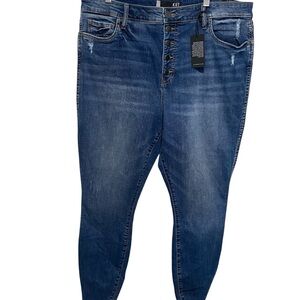 Kut from the Kloth Women's High rise Donna Fab Ab Ankle Skinny Blue Jeans Sz 18
